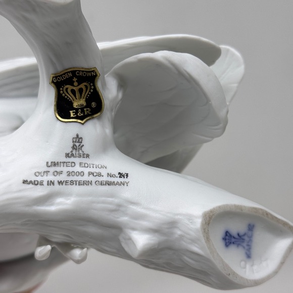 Kaiser Bisque Porcelain Owl Figurine Limited Edition Germany White Matte 10" - Picture 6 of 8